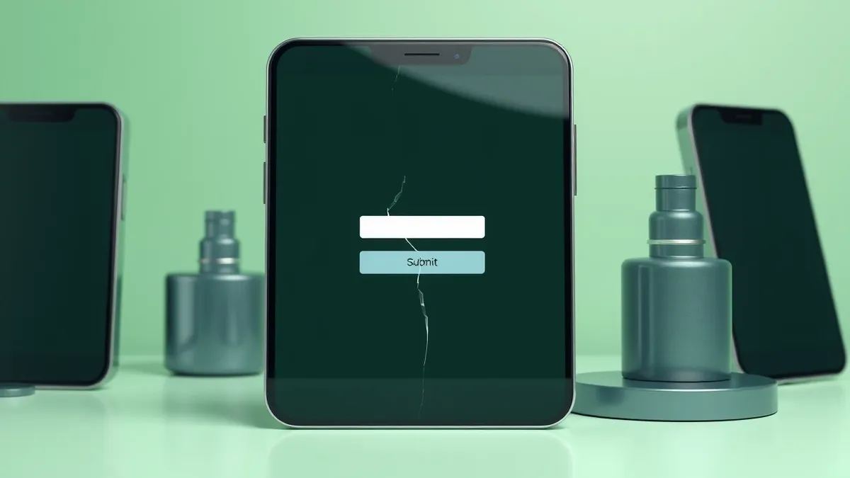 Illustration: A sleek, blank smartphone screen displays a generic login interface with a single empty input field and a minimalist submit button.