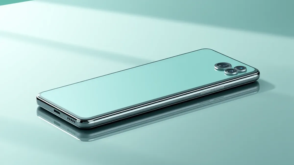 Illustration: Two sleek smartphones rest side by side on a polished table, their blank screens reflecting soft overhead light.