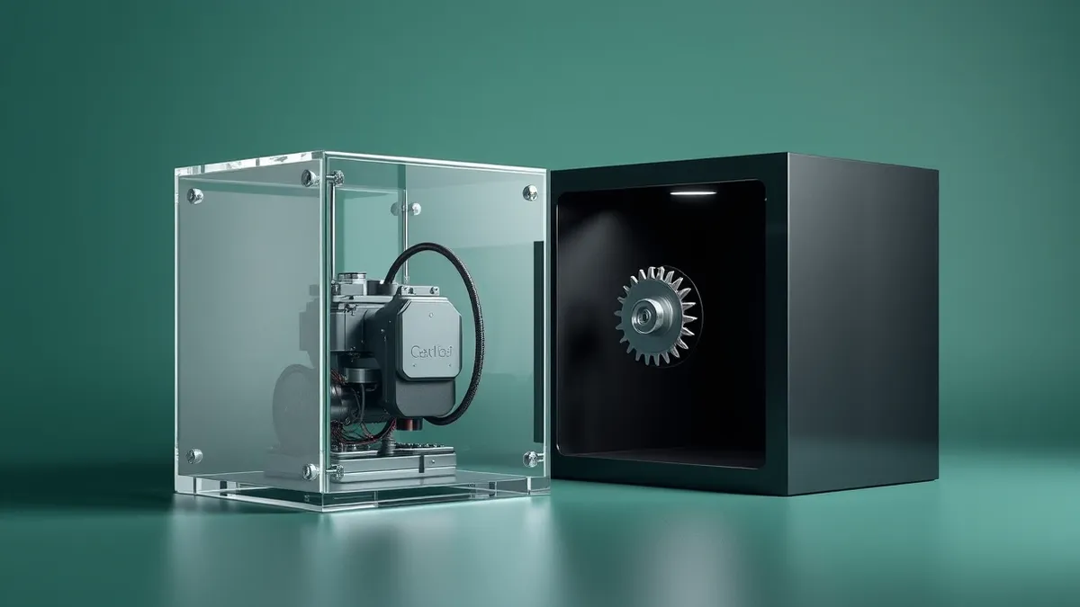 Illustration: A transparent glass box sits beside an opaque black cube.